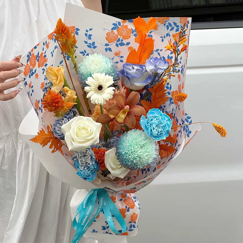 MYHC-79 Rosendruck, zweifarbige, transparente Blumenverpackungsfolie