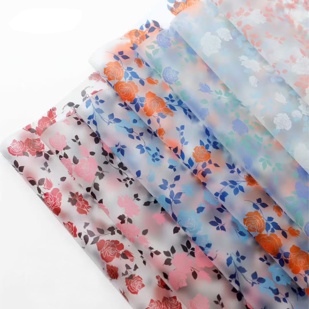 MYHC-79 Rosendruck, zweifarbige, transparente Blumenverpackungsfolie