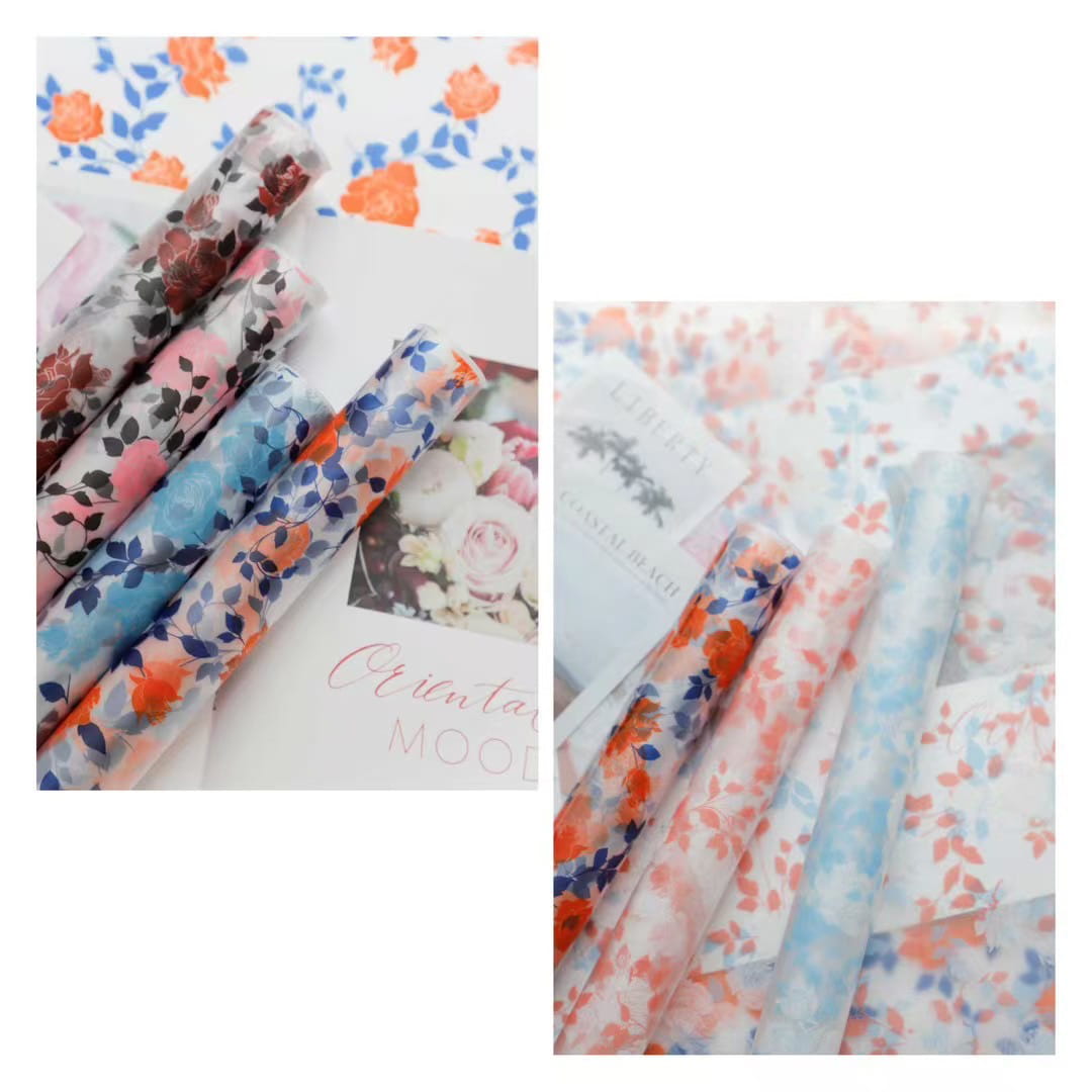 MYHC-79 Rosendruck, zweifarbige, transparente Blumenverpackungsfolie