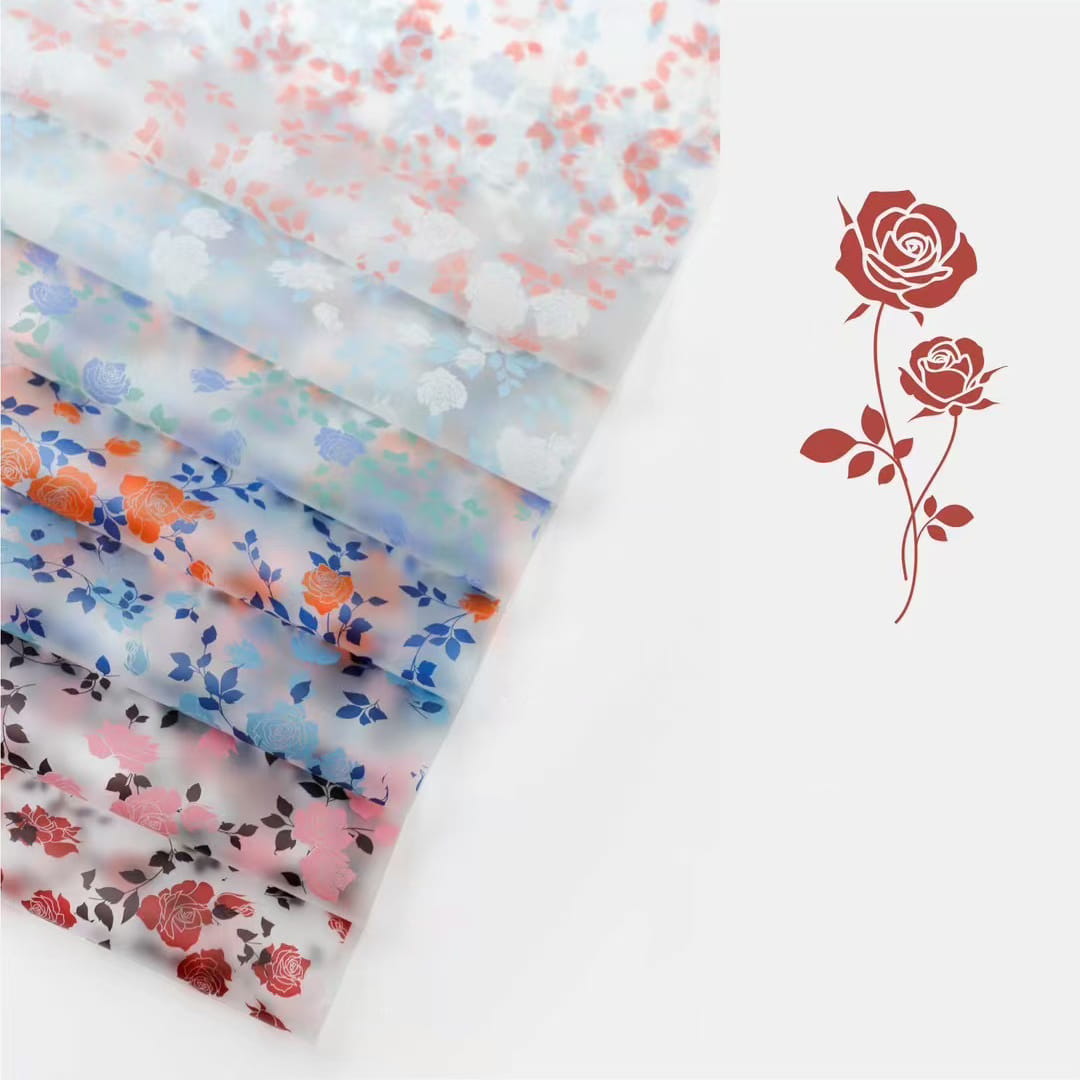 MYHC-79 Rosendruck, zweifarbige, transparente Blumenverpackungsfolie