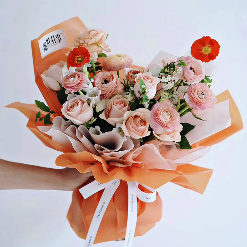 Mattes, einfarbiges, durchscheinendes Blumen-Geschenkpapier
