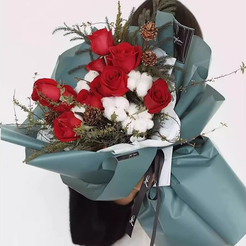 Mattes, einfarbiges, durchscheinendes Blumen-Geschenkpapier