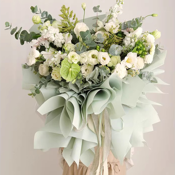 Mattes, einfarbiges, durchscheinendes Blumen-Geschenkpapier