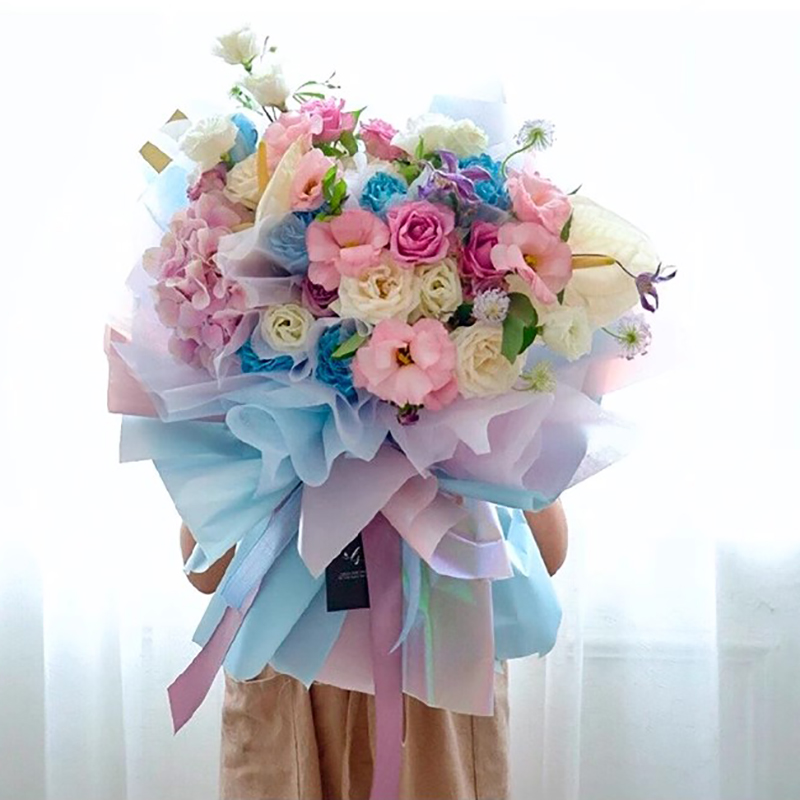 Mattes, einfarbiges, durchscheinendes Blumen-Geschenkpapier