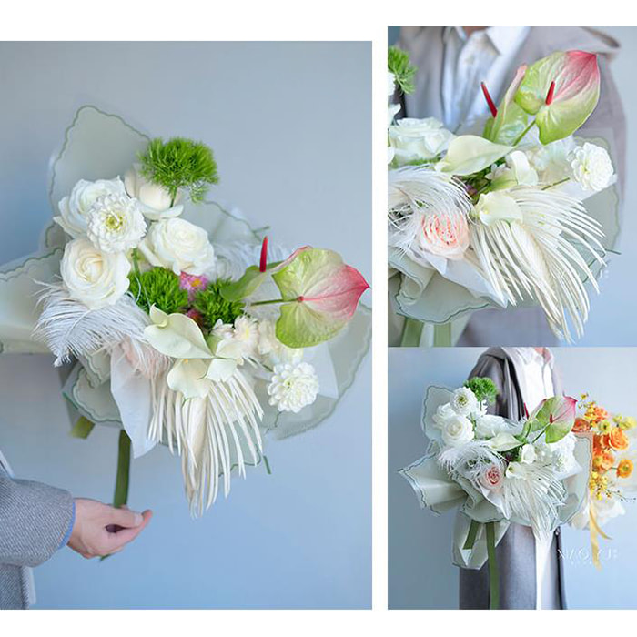 Blumen-Geschenkpapier aus Blütenblatt-Gelee-Folie
