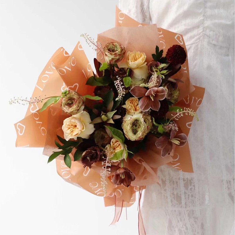 Liebesbriefe-Druckdesign, Blumenverpackung, Nossa-Papier mit wasserfester Beschichtung, bunt
