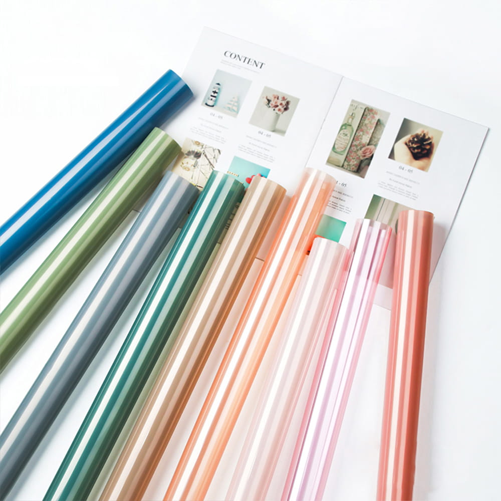 Wasserfestes, transparentes Blumen-Geschenkpapier aus Kristallglas