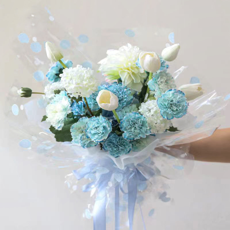 OPP Zellophan-Geschenkpapier mit lächelndem Gesicht und Blumen