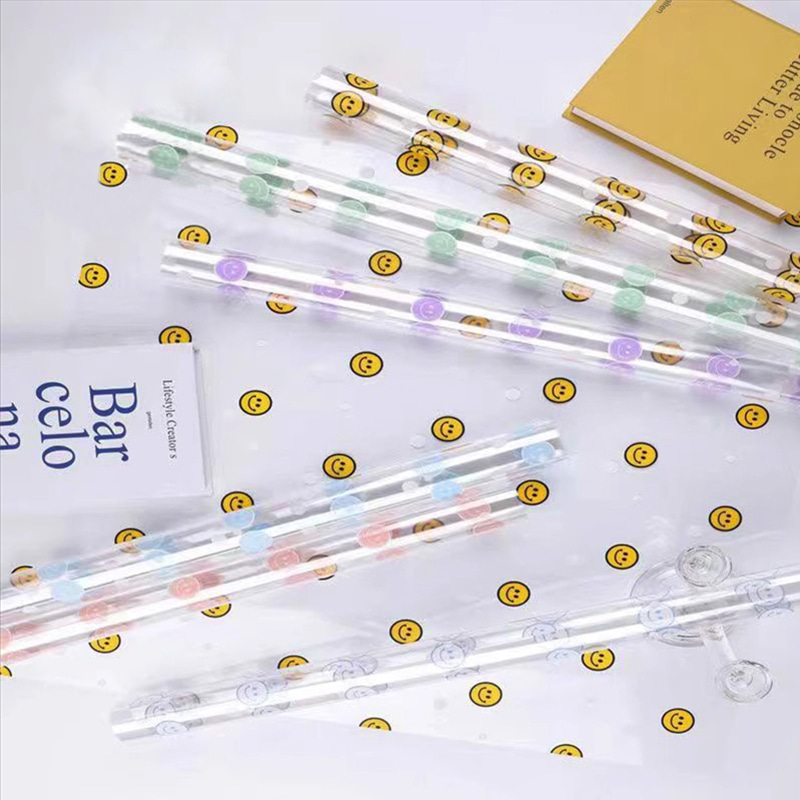 OPP Zellophan-Geschenkpapier mit lächelndem Gesicht und Blumen