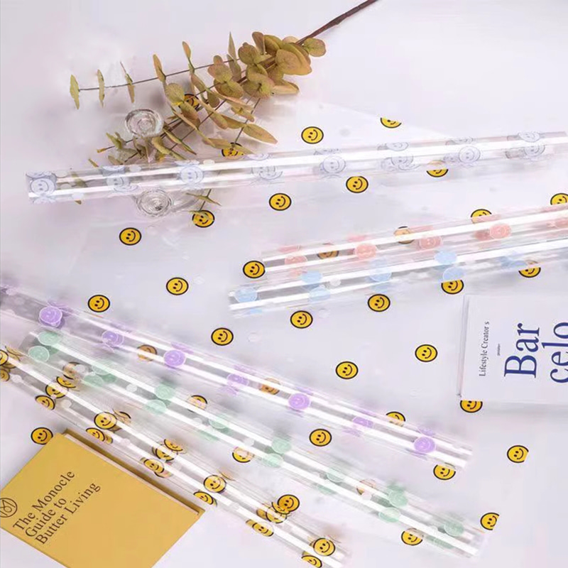 OPP Zellophan-Geschenkpapier mit lächelndem Gesicht und Blumen
