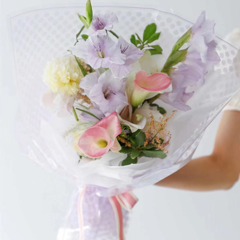 Durchscheinende Blumenfolie aus Kunststoff