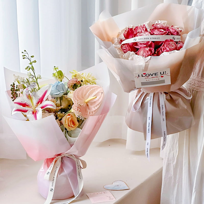4,5 Mil OPP Blumen-Geschenkpapier
