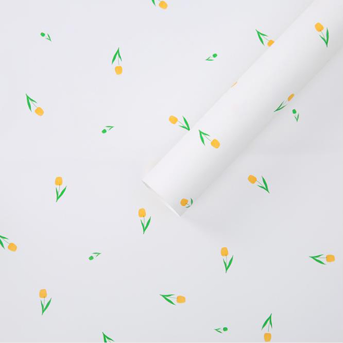 Blumenstrauß aus dickem Geschenkpapier mit künstlerischen Worten