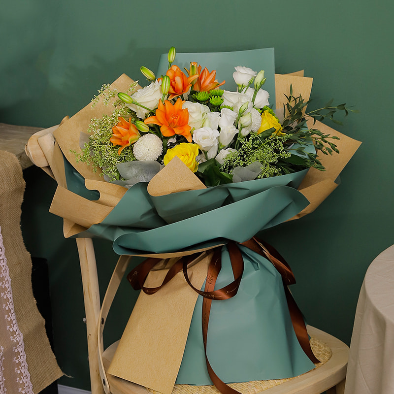 Koreanisches einfarbiges Blumenstrauß-Geschenkpapier