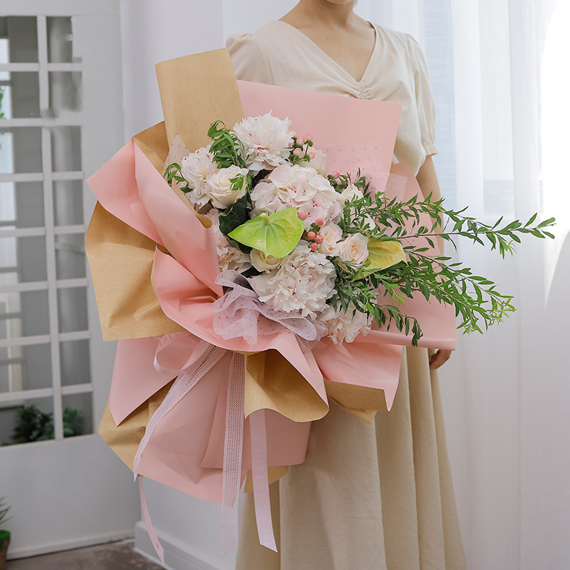 Koreanisches einfarbiges Blumenstrauß-Geschenkpapier