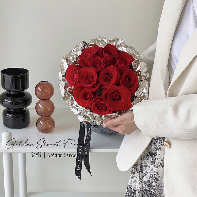 Einfarbiges, verspiegeltes Blumenstrauß-Geschenkpapier