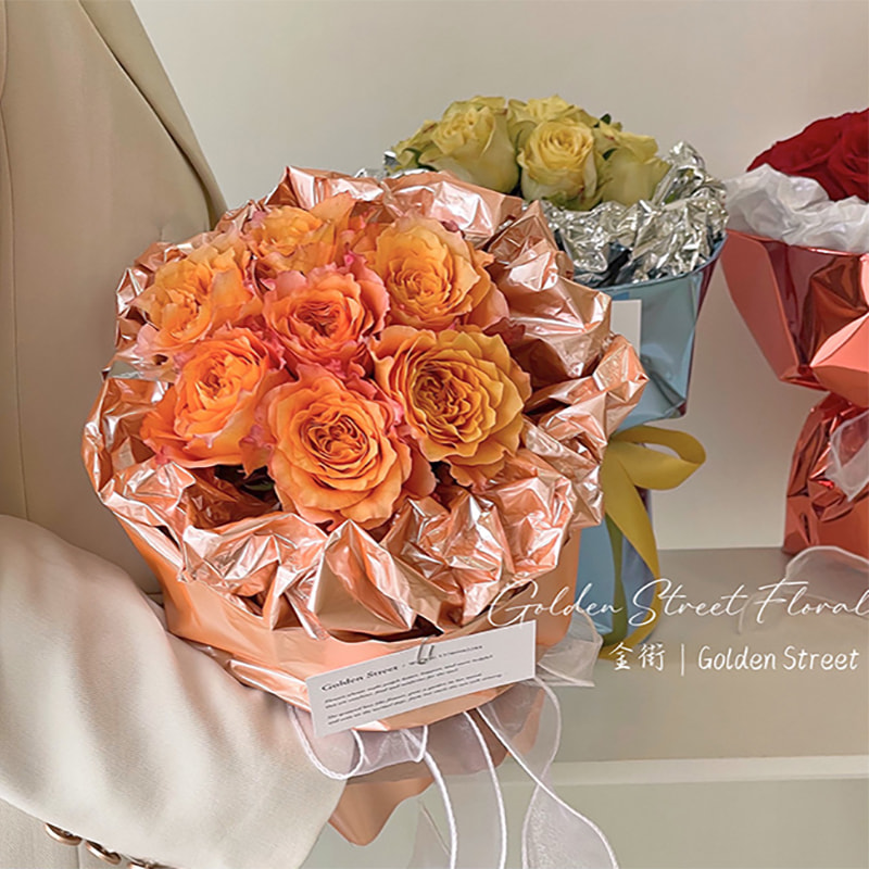 Einfarbiges, verspiegeltes Blumenstrauß-Geschenkpapier