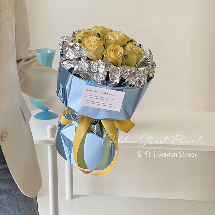 Einfarbiges, verspiegeltes Blumenstrauß-Geschenkpapier