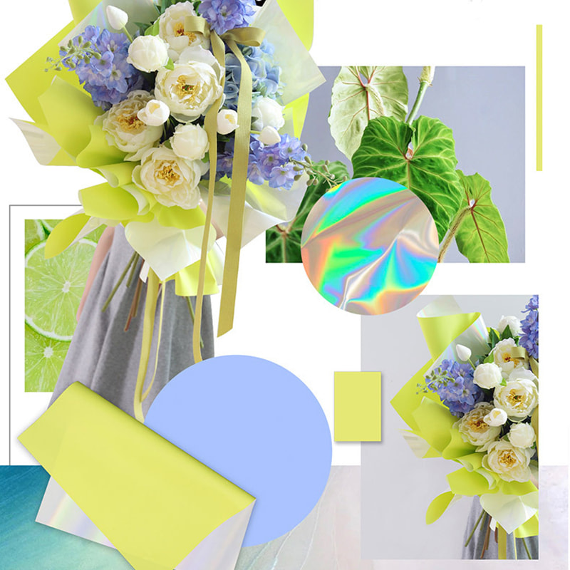 Bonbonfarbenes Blumenstrauß-Geschenkpapier, Fantasie, vergoldet